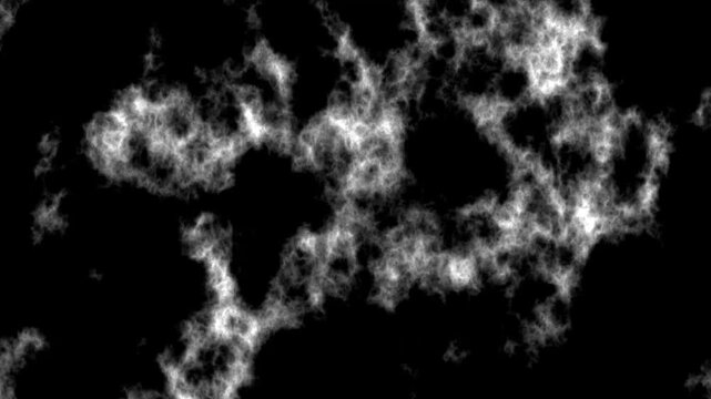 This shows smoke or fog moving against a black background. Looping video clip. The setting appears dark, creating a mysterious atmosphere with swirling patterns.