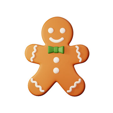 3d rendering icon Gingerbread man
