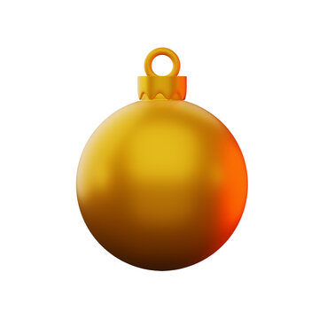 3d rendering icon Golden bauble