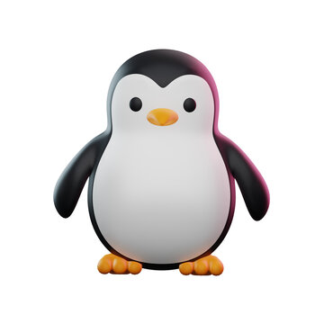 3d rendering icon Penguin animal