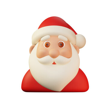 3d rendering icon Santa claus face