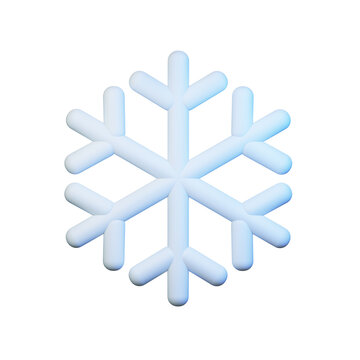 3d rendering icon Snowflake winter