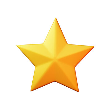 3d rendering icon Star shiny