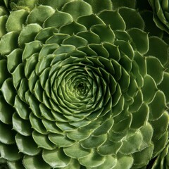 Fototapeta premium A close look at a succulent rosette reveals its green layers and unique shape in soft light. The organic pattern captures attention.