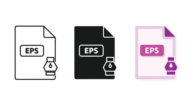 file format document vector icon set - Clipart, sticker - Line and glyph solid icon and logo template - icon set 
