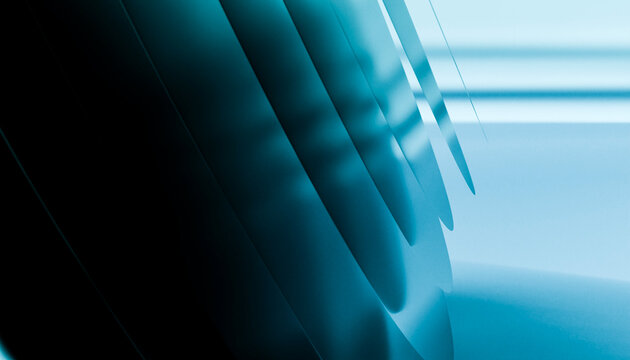 Abstract geometric shapes with blue tones and shadow play