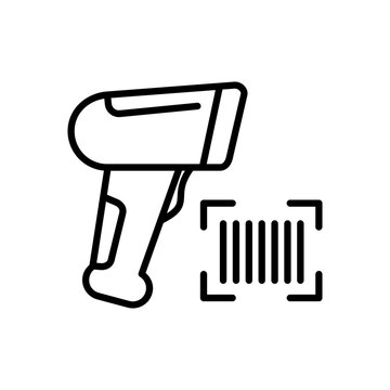 Barcode scanner reader scanning barcode product line icon
