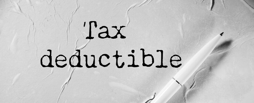 Tax deductible phrase on  notebook
