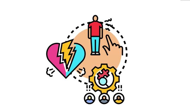 Human figure analyzing various factors including emotional damage, strategy, and team dynamics, carefully evaluating a complex situation to make an informed choice