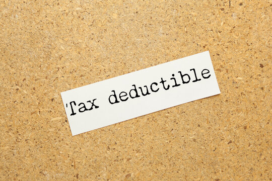 Tax deductible phrase on  notebook