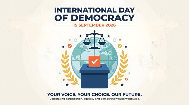 Ballot box with globe and scales of justice vector illustration