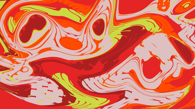 Vibrant red, pink, and orange abstract liquify fluid art background
