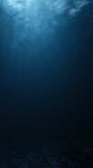 Naklejka premium A blue gradient fills the scene, featuring a soft glow and subtle grain. This creates a spacious area suitable for text or design elements.