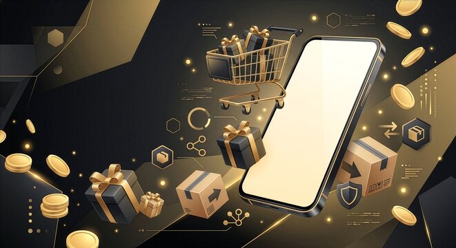 Black Friday E-Commerce Shopping and Online Retail Illustration