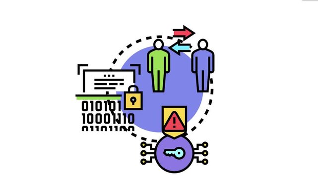 People transmitting and receiving key messages using digital technology, protecting information with encryption and cybersecurity practices for safe communication and data transfer