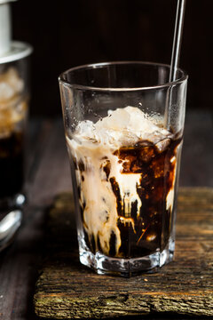 Vietnamese iced coffee with strong coffee, sweetened condensed milk, ice