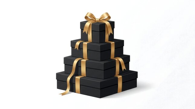 Minimal Luxury Gift Box Black Friday Illustration