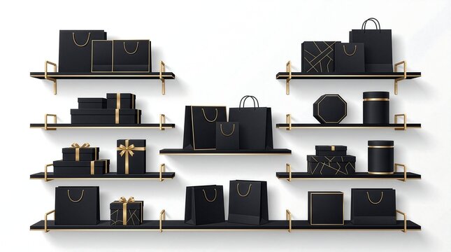 Minimal Luxury Retail Display Black Friday Illustration