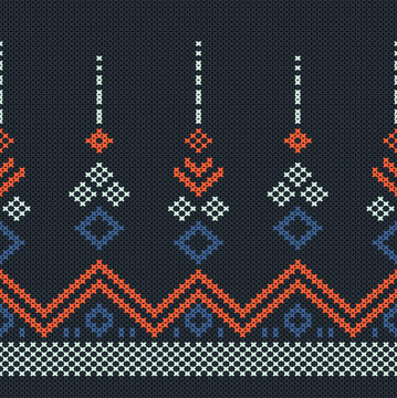 Cotton Argyle Knit Vector concept Cozy geometric pattern with soft rhombus knit texture, seamless knit design. Design for: fabric, rug, fashion, decor. I drew this by myself, it&rsquo;s not AI generated