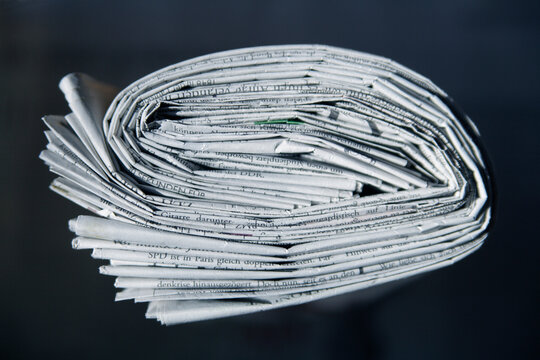 Germany, Bundle of newspapers, close up