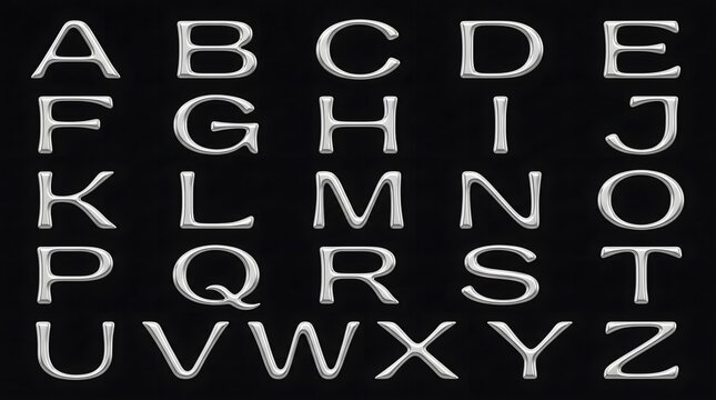 Liquid Chrome Organic Alphabet A to Z
