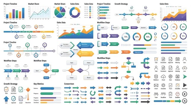 Business Infographic Elements Editable Vector Design Kit