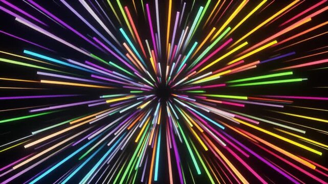 虹色の鋭い光線が放射するスターバースト