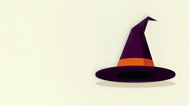 Floating witch hat illustration with sparkles for halloween graphics