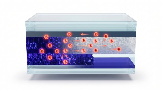 3D Microscopic Diagram of Ion Migration in Electrochromic Smart Glass