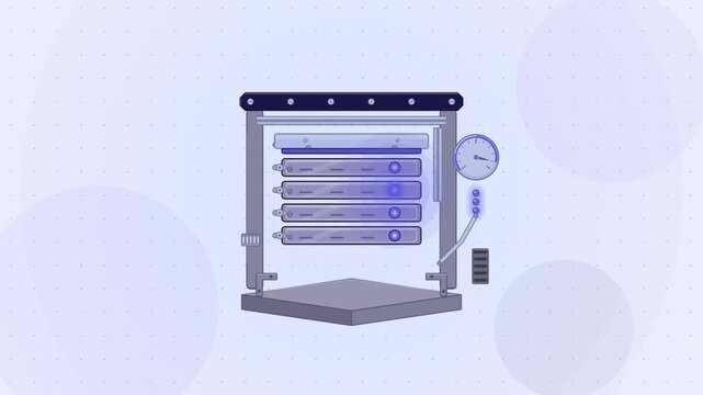 Abstract animated references checked layer by layer drawn as blue and cyan lines and shapes on a bright, clean light background. Seamless looping 4K motion graphics video with free space for text, ide