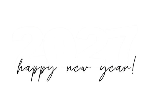 Happy new Year, new year 2027, new year's eve celebration greeting card postcard with text - template with space for your own images, isolated on white background png