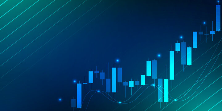 Financial stock market graph representation of stock market trend background. Design for Financial analysis and business growth concept.