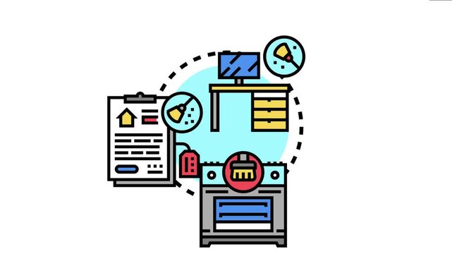 Kitchen decluttering organizing process conceptual depicting cleaning, tidying, and preparing a home for sale or improving interior comfort and order