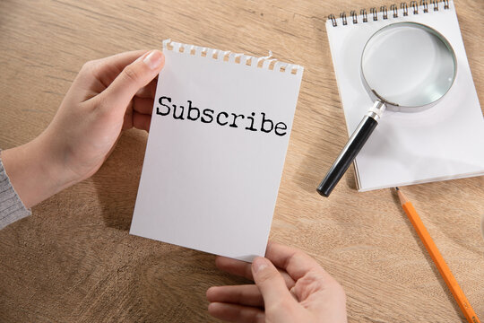 subscribe word on white paper