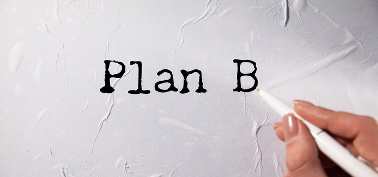 Plan b text on a note