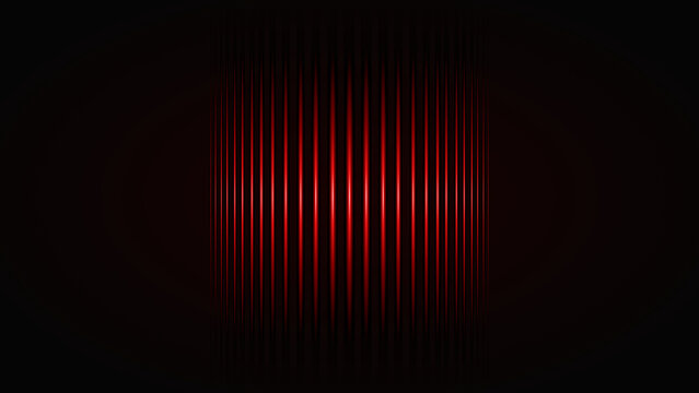 Abstract vertical glowing red lines on black background for high tech digital design