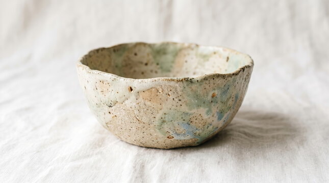 Close-up of handmade ceramic pottery texture showcasing intricate details