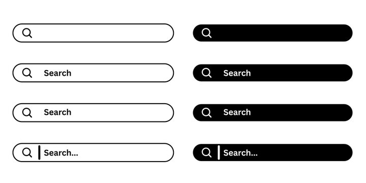 Search box with magnificent glass set, internet search bar with copy space,searching bar, blue web buttons, internet surfing bar, web button set, 