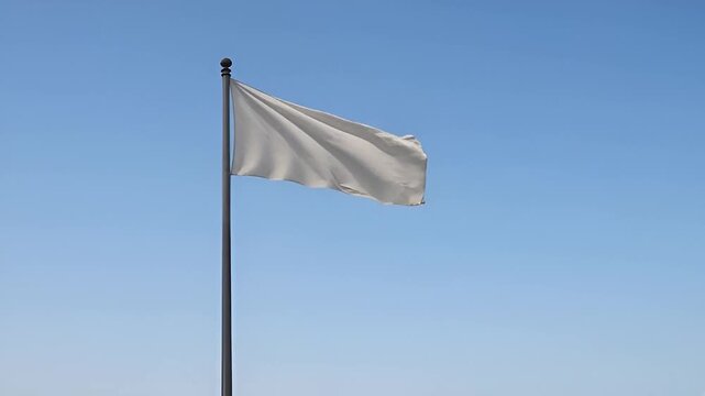 Video Background Plain Flag Gently Fluttering in Breeze
