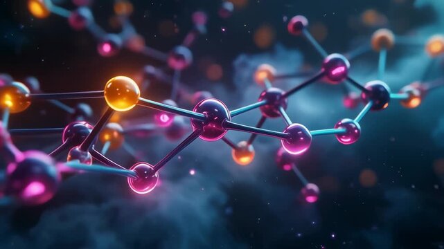 Colorful Neon Molecular Network with Connected Atoms