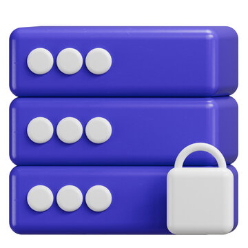 3D Secure Server Database with Padlock Icon