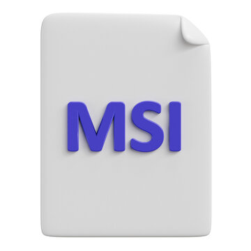 3D MSI File Format Icon Isolated