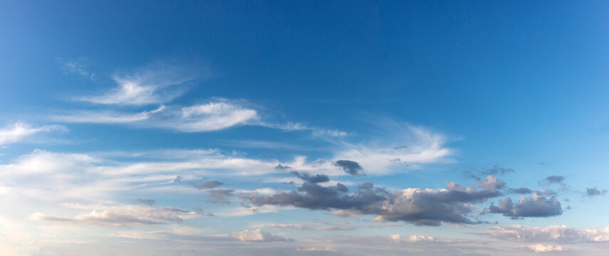 Panoramic view of a cloudy sky background