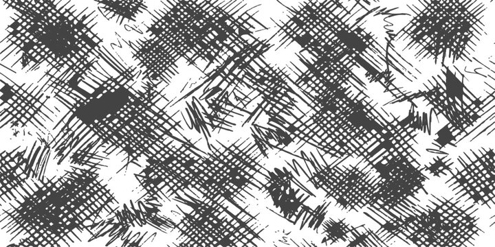 Abstract charcoal scribbles on white paper creating a textured grunge overlay for graphic design backgrounds and distressed effects