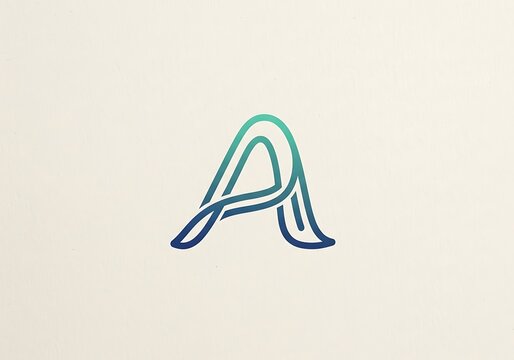 Modern letter a monogram logo design with a creative gradient line art style