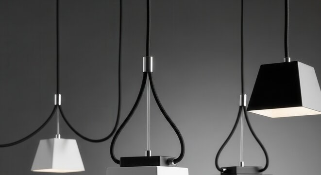 Modern Geometric Pendant Lights With Elegant Cords