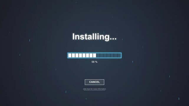 Software Installing Progress Bar Zero Percent Dark Interface