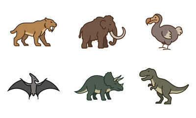 Prehistoric and Extinct Animals Elements Set © Malik Yousaf
