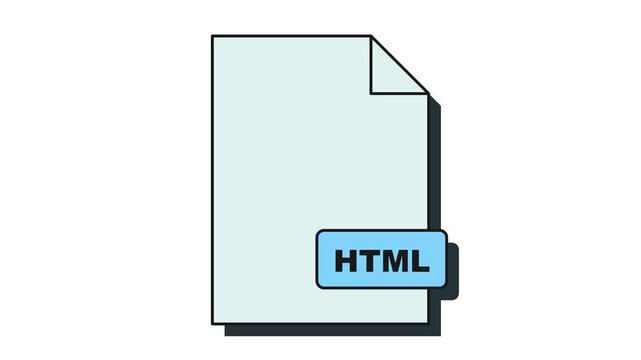 Minimalist HTML File Format Flat Design Animation Loop