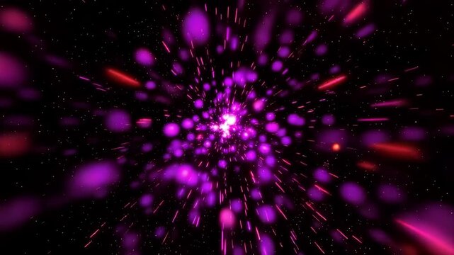 Futuristic Purple Light Burst on Black Background